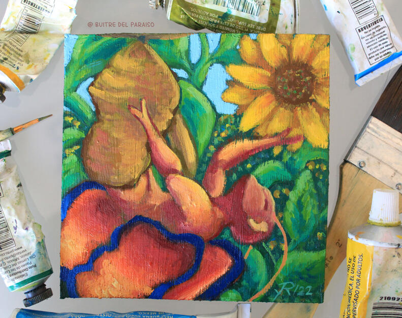 "Night Fairy D". 60 USD. 6x6in / 15x15cm.
