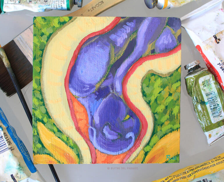 "Night Fairy N". 60 USD. 5.9x5.9in / 15x15cm.
